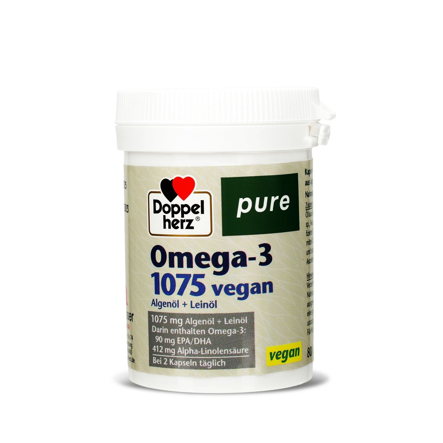 DOPPELHERZ Omega-3 1075 vegan pure Kapseln